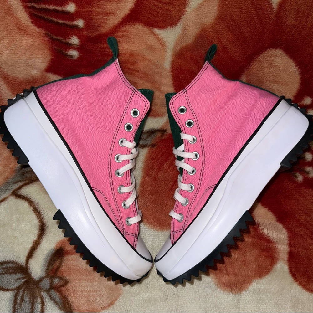 Converse Run Star Hike Platform High Pink White Green Custom size 9 NEW Wicked